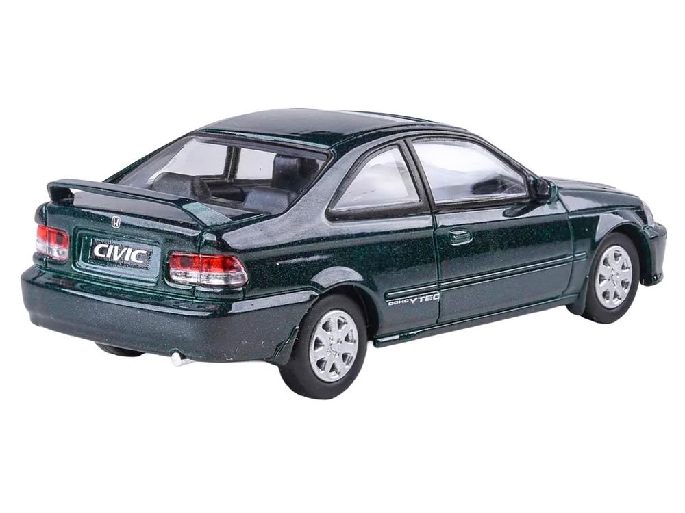1999 Honda Civic Si EM1 Clover Green Pearl Metallic with Sunroof 1/64 Diecast Model Car by Paragon view 3
