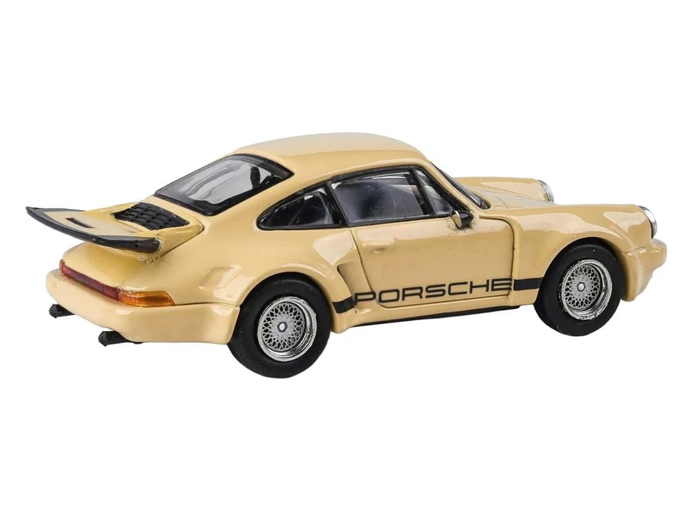 Porsche 911 Carrera RSR 3.0 Sahara Beige with Black Stripes 1/64 Diecast Model Car by Paragon view 2