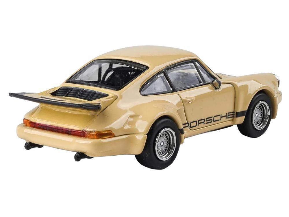 Porsche 911 Carrera RSR 3.0 Sahara Beige with Black Stripes 1/64 Diecast Model Car by Paragon view 3