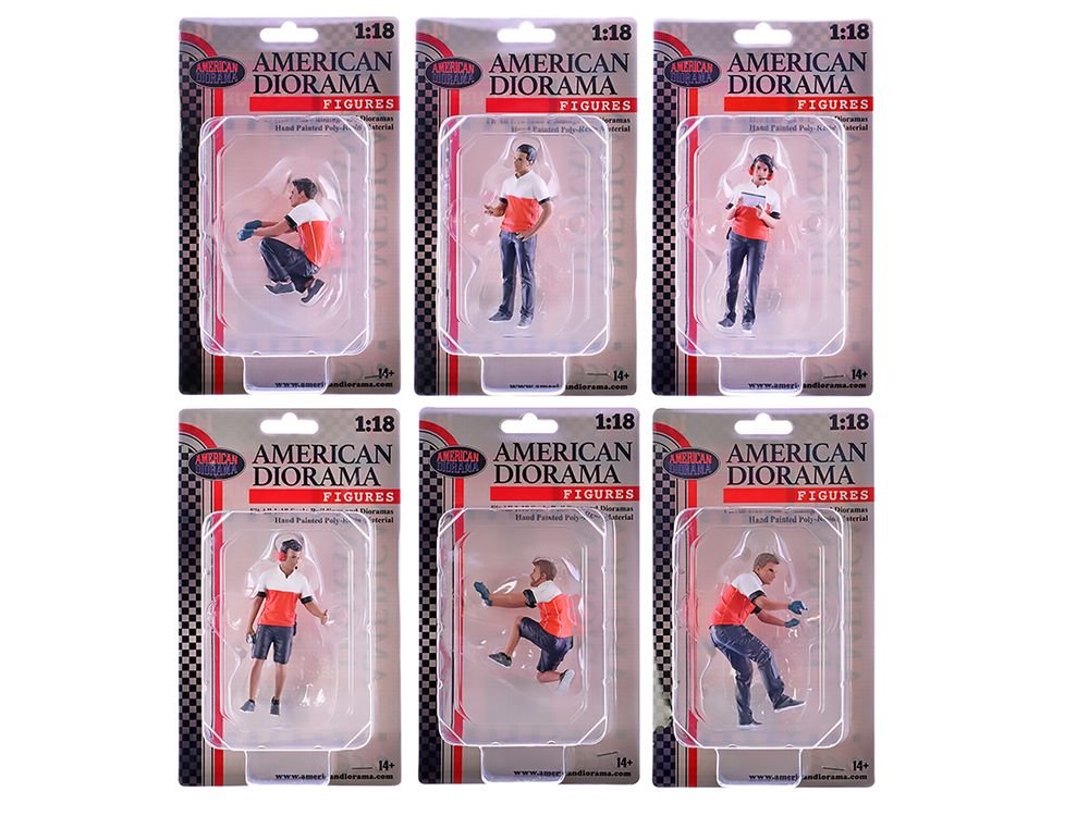 "Race Crew" 6 piece Figure Set for 1/18 scale models by American Diorama view 3