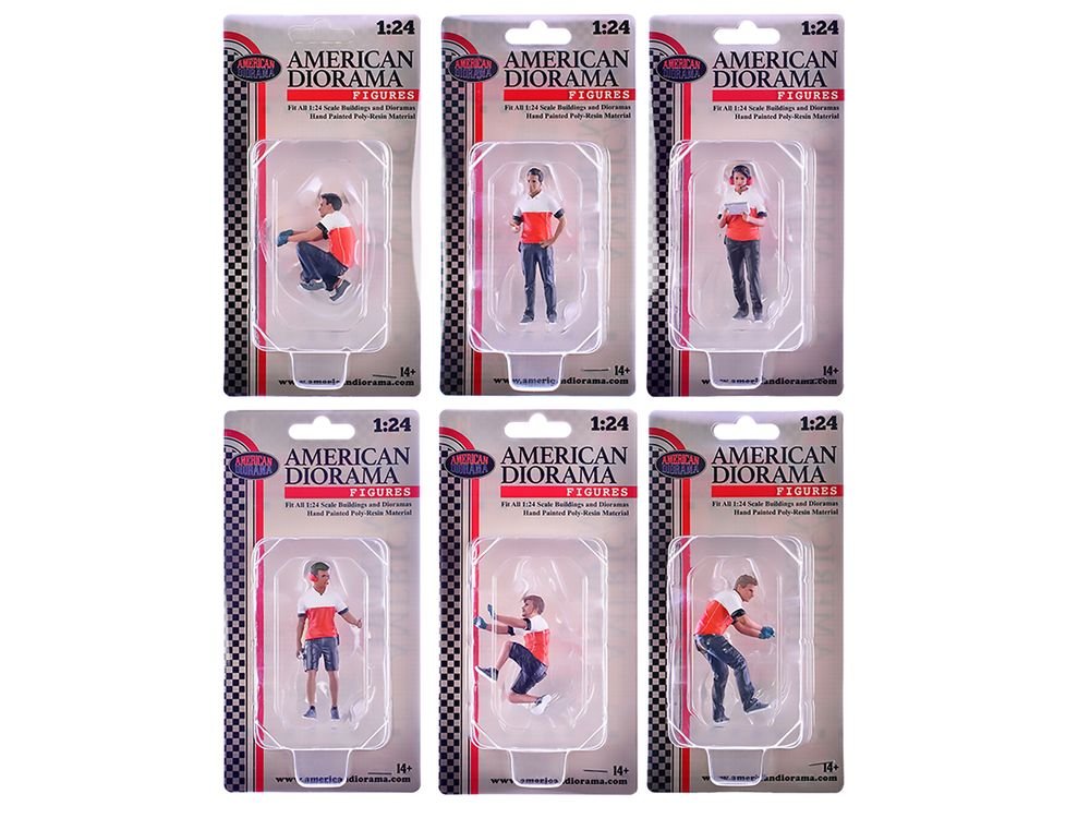 "Race Crew" 6 piece Figure Set for 1/24 Scale Models by American Diorama view 3