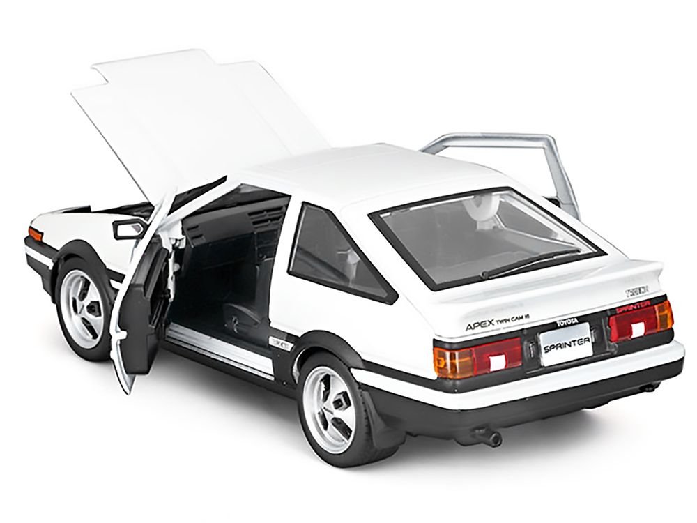 Toyota Sprinter Trueno AE86 RHD (Right Hand Drive) White with Black Stripes "Special Edition" Series 1/24 Diecast Model Car by Maisto view 3