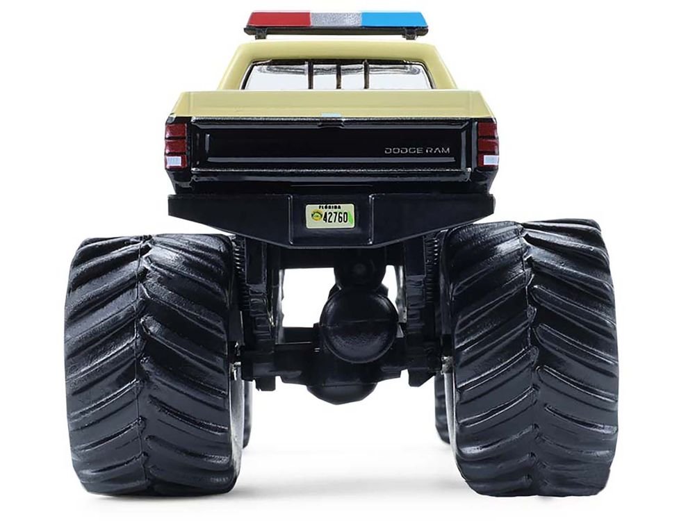 1983 Dodge Ram W350 Monster Truck "Florida Highway Patrol" Black with Cream Top and Stripes "Kings of Crunch - Hot Pursuit" Special Edition 1/64 Diecast Model Car by Greenlight view 5