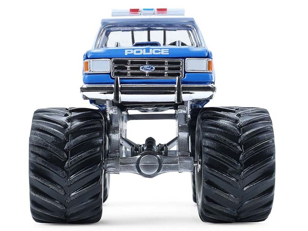 1990 Ford F-350 Monster Truck "NYPD (New York Police Department)" Blue with White Top "Kings of Crunch - Hot Pursuit" Special Edition 1/64 Diecast Model Car by Greenlight view 5