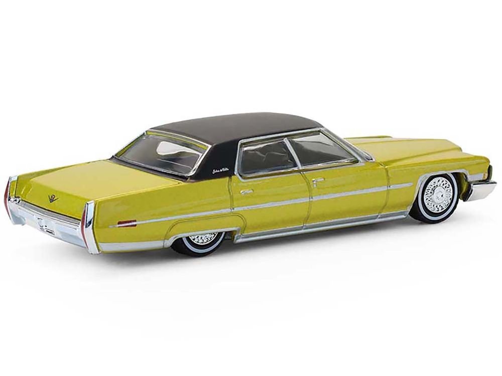 1971 Cadillac Sedan Deville Lowrider Gold Metallic with Black Top "California Lowriders" Series 7 1/64 Diecast Model Car by Greenlight view 3