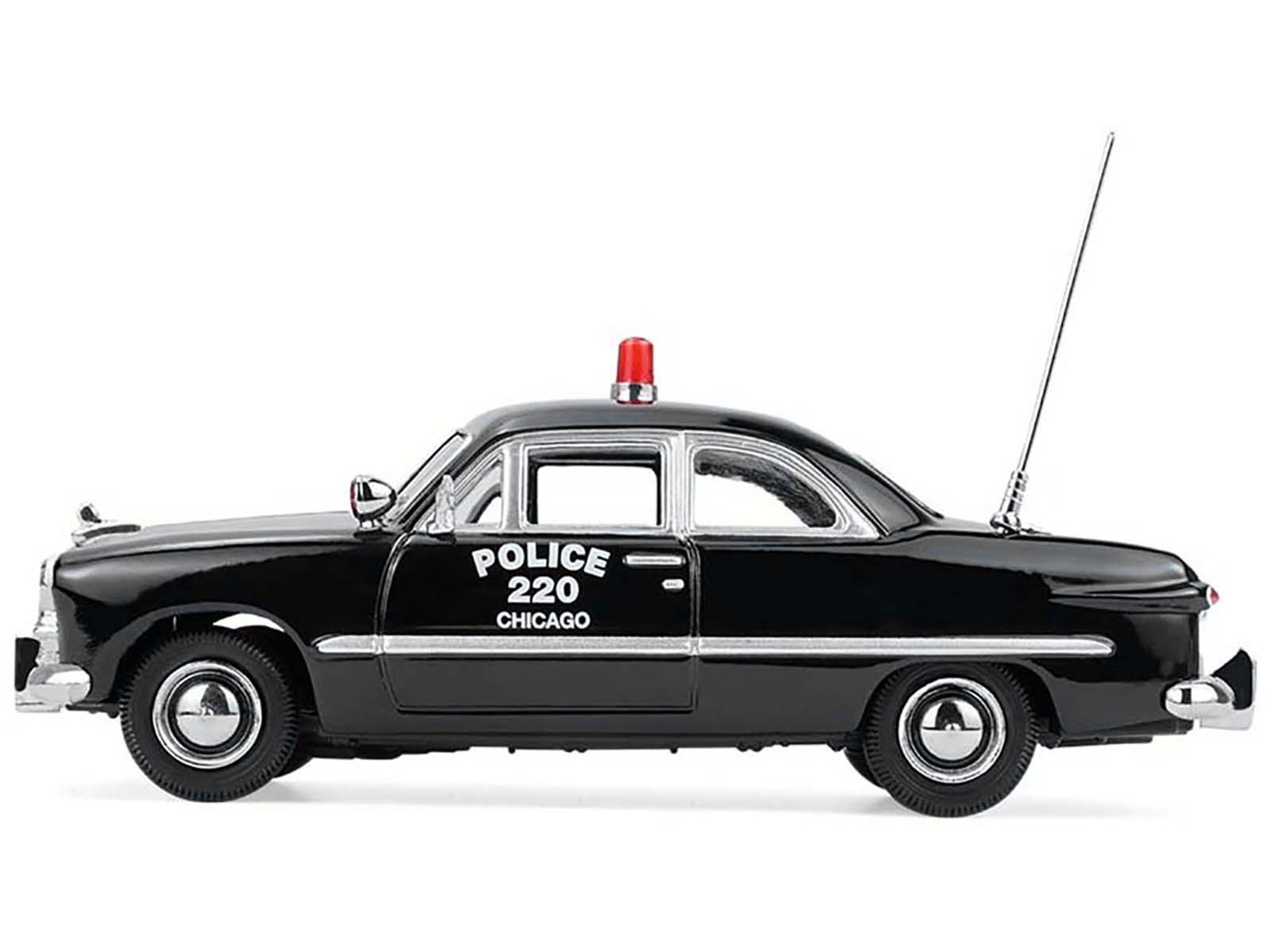 1949 Ford Custom Police Car "Chicago Police Department" Black 1/64 Diecast Model Car by Greenlight view 2