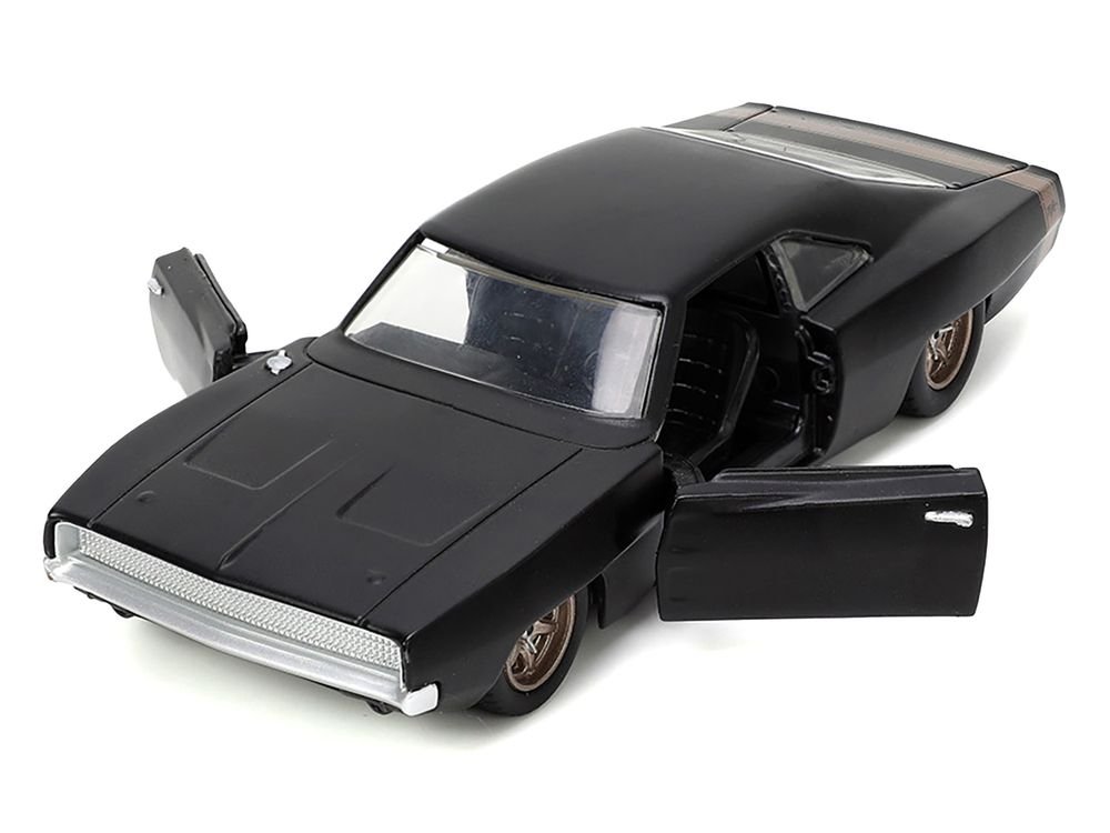 1968 Dodge Charger Widebody Matt Black with Bronze Tail Stripe "F9" (2021) Movie "Fast & Furious" Series 1/32 Diecast Model Car by Jada view 2