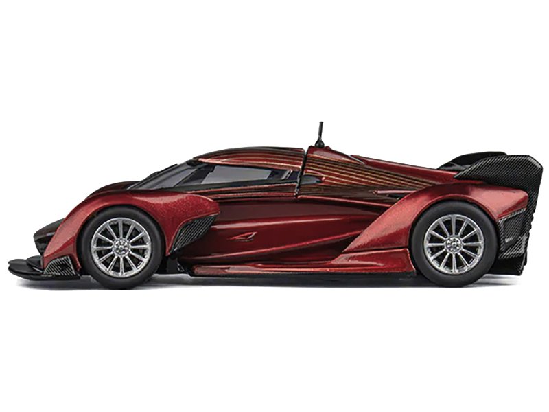 McLaren Solus GT Wine Red Metallic with Gold Stripes 1/64 Diecast Model Car by CM Model view 3