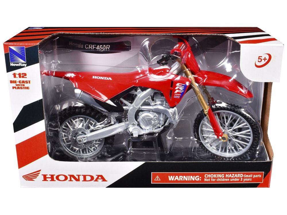 Honda CRF450R Motorcycle Red with Black Accents 1/12 Diecast Model by New Ray view 3
