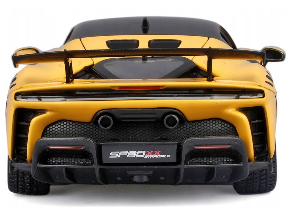 Ferrari SF90 XX Stradale Yellow with Black Top "Race and Play" Series 1/24 Diecast Model Car by Bburago view 5