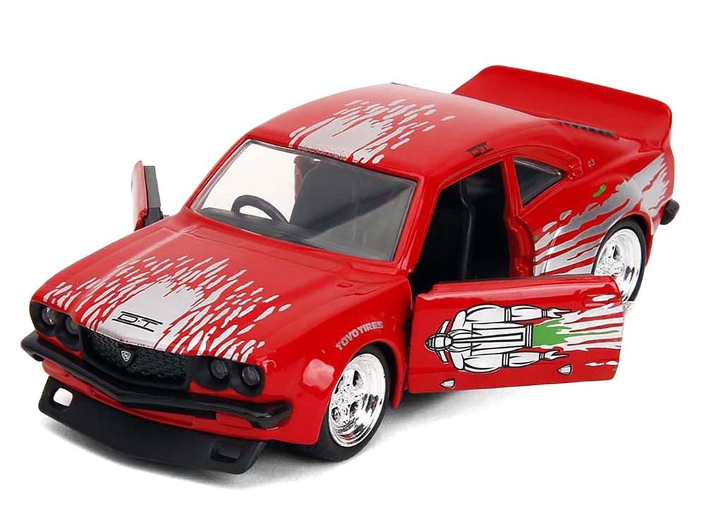1974 Mazda RX-3 Red with Graphics "Fast & Furious" Series 1/32 Diecast Model Car by Jada view 2