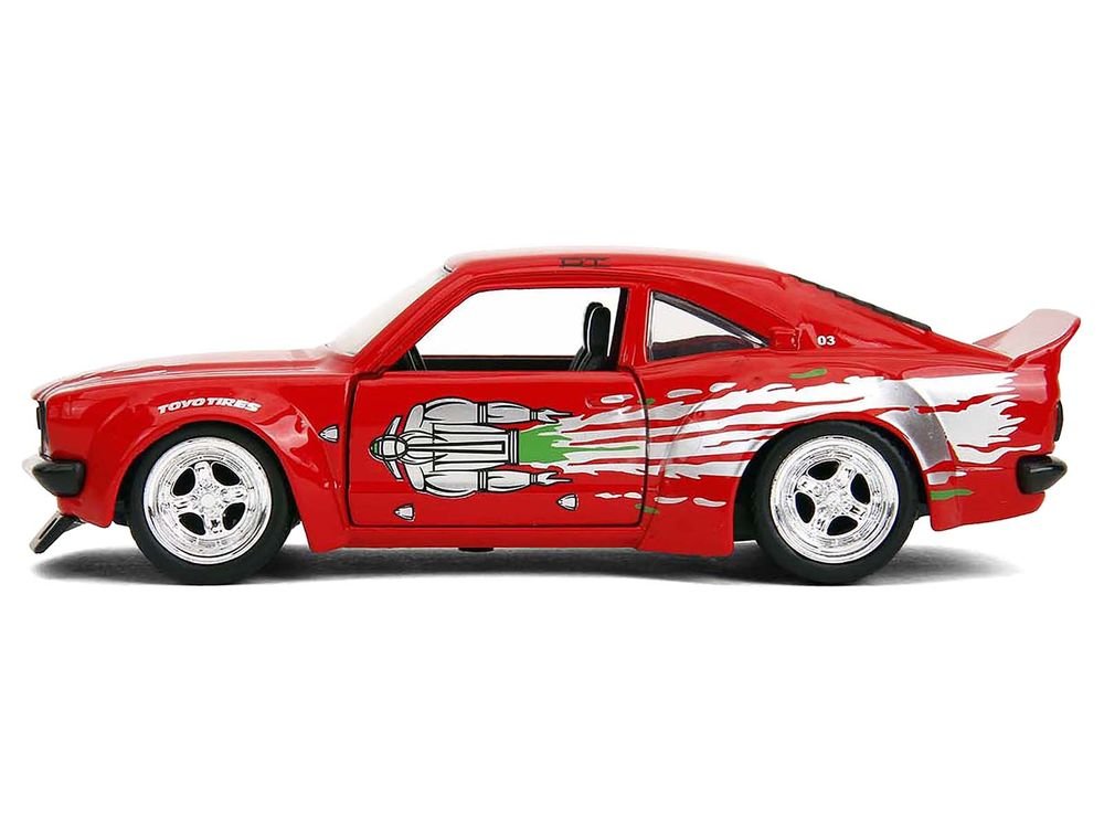 1974 Mazda RX-3 Red with Graphics "Fast & Furious" Series 1/32 Diecast Model Car by Jada view 3