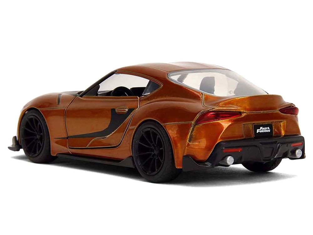 2020 Toyota Supra Orange Metallic with Black Stripes "F9" (2021) Movie "Fast & Furious" Series 1/32 Diecast Model Car by Jada view 5