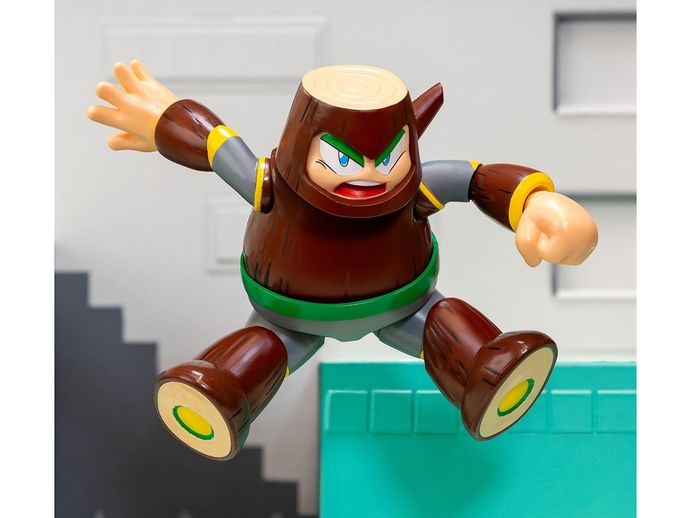 Wood Man 5" Moveable Figure (Deluxe Version) with Accessories and Alternate Head and Hands "Mega Man" (1987) Video Game Model by Jada view 2