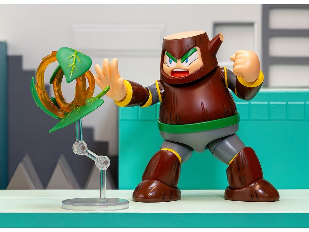 Wood Man 5" Moveable Figure (Deluxe Version) with Accessories and Alternate Head and Hands "Mega Man" (1987) Video Game Model by Jada view 3