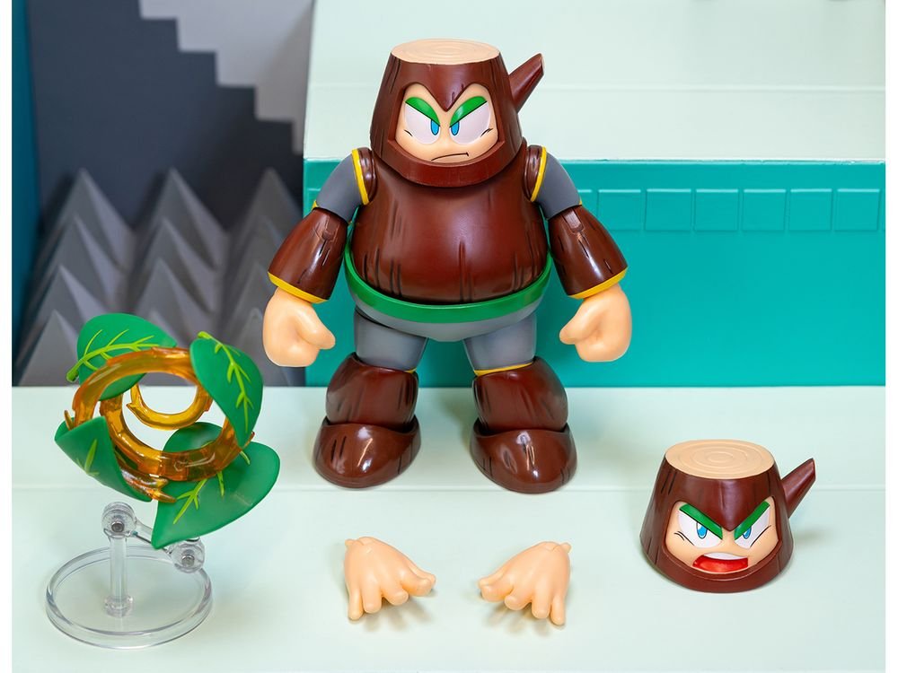 Wood Man 5" Moveable Figure (Deluxe Version) with Accessories and Alternate Head and Hands "Mega Man" (1987) Video Game Model by Jada view 5