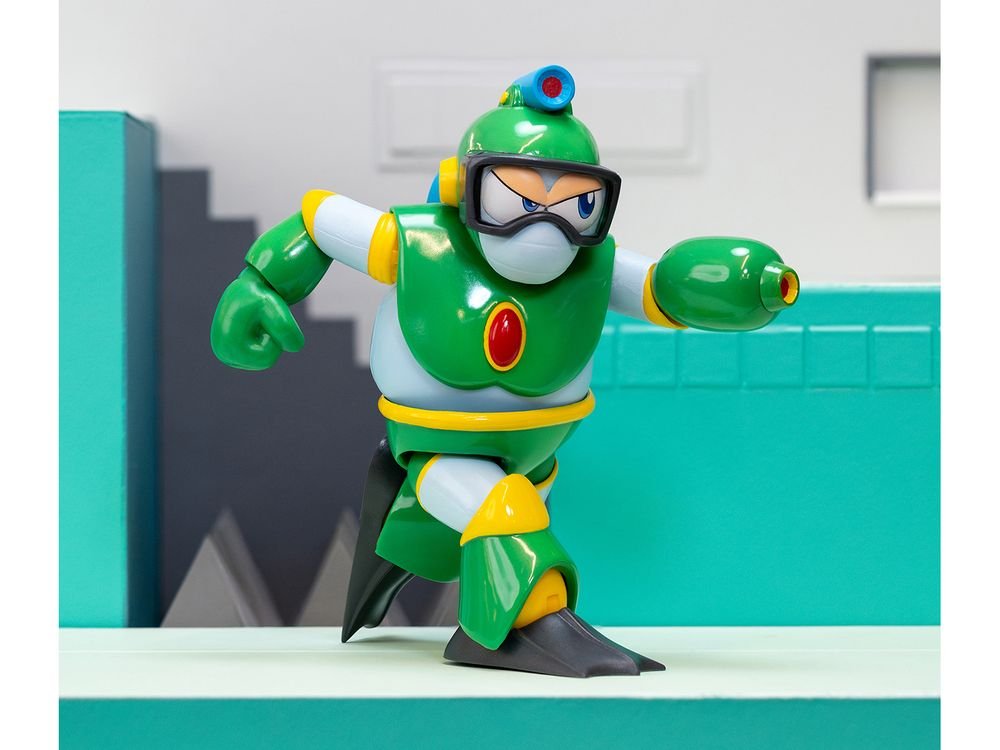 Bubble Man 5" Moveable Figure (Deluxe Version) with Accessories and Alternate Head and Hands "Mega Man" (1987) Video Game Model by Jada view 2