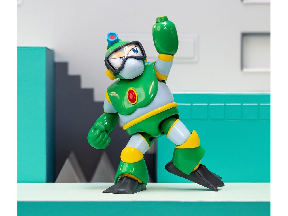 Bubble Man 5" Moveable Figure (Deluxe Version) with Accessories and Alternate Head and Hands "Mega Man" (1987) Video Game Model by Jada view 4