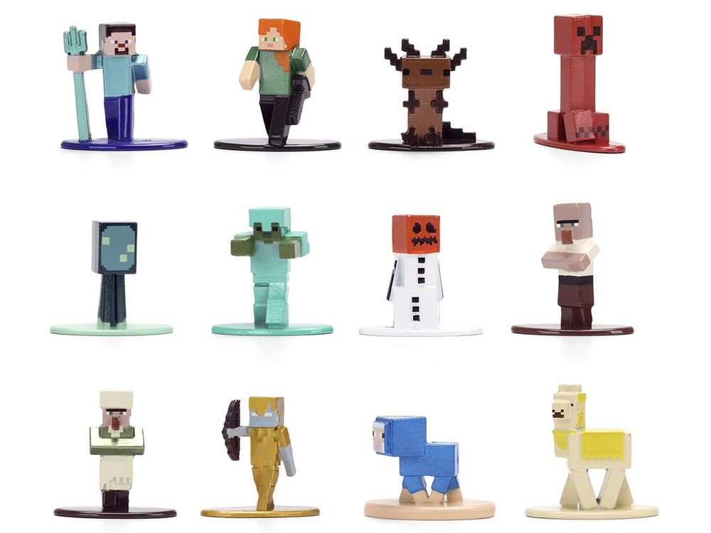 Set of 12 Diecast Figures "Minecraft" Video Game "Nano Metalfigs" Series Diecast Models by Jada view 2