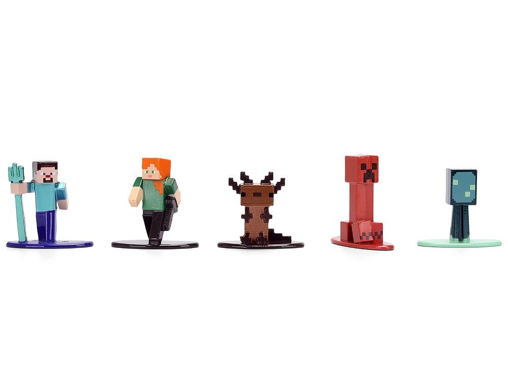 Set of 12 Diecast Figures "Minecraft" Video Game "Nano Metalfigs" Series Diecast Models by Jada view 3