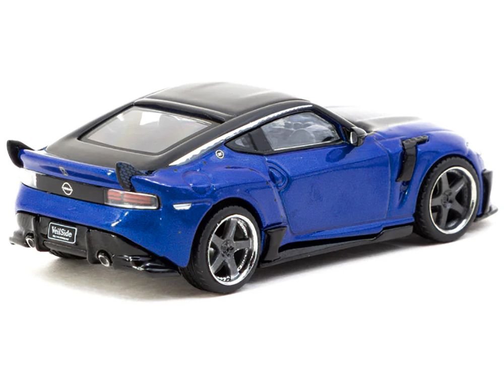 Nissan VeilSide FFZ400 Fairlady Z RHD (Right Hand Drive) Blue Metallic with Black Top "Global64" Series 1/64 Diecast Model by Tarmac Works view 2