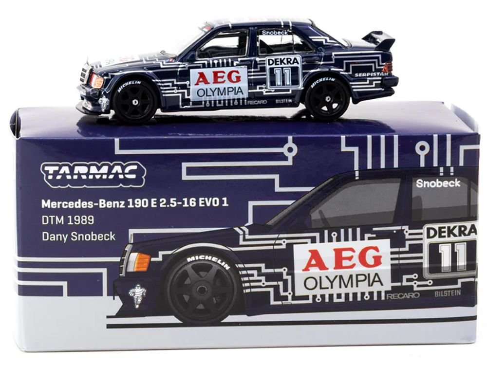 Mercedes-Benz 190 E 2.5-16 EVO 1 #11 Dany Snobeck "Deutsche Tourenwagen Meisterschaft (DTM)" (1989) "Global64" Series 1/64 Diecast Model by Tarmac Works view 3