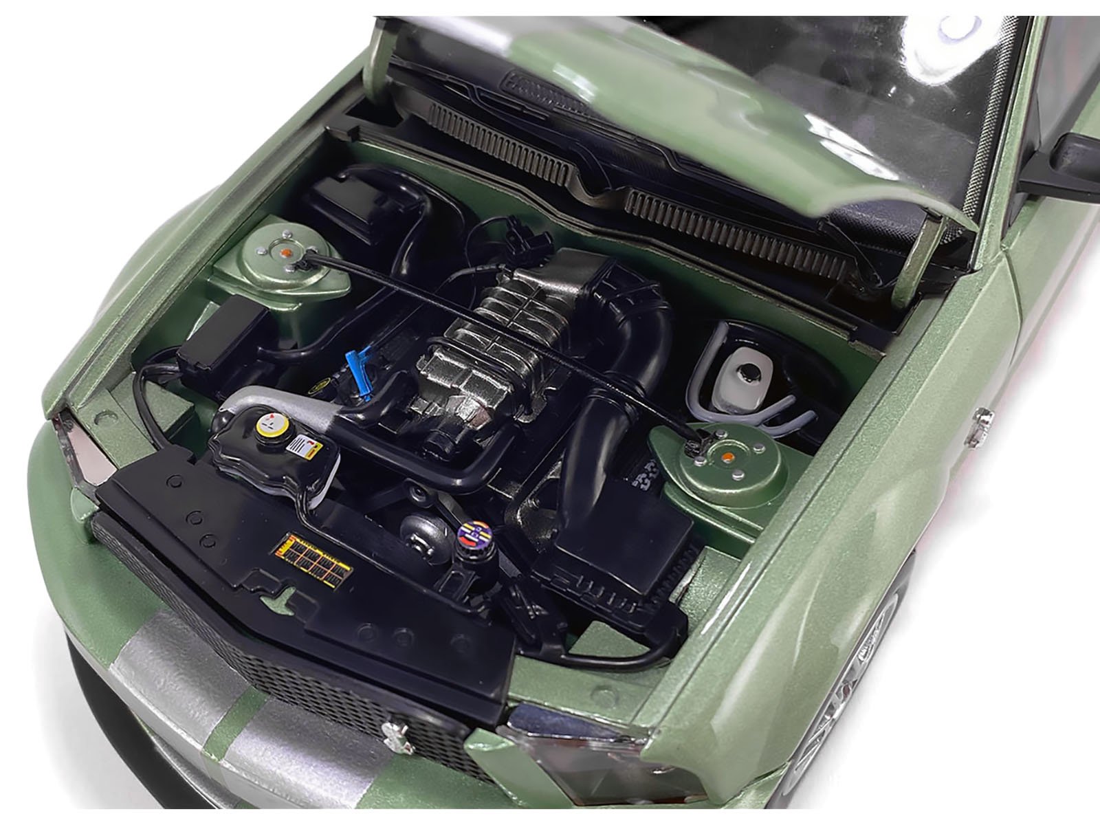2007 Ford Shelby GT500 Lime Green Metallic with Silver Stripes "Shelby Collectibles" Series 1/18 Diecast Model Car by ACME view 3