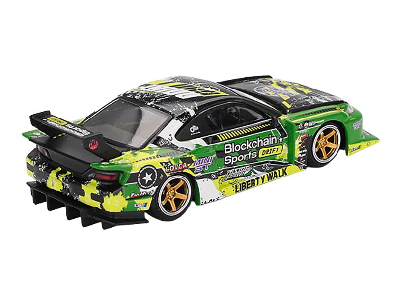 Nissan "LB-Super Silhouette" S15 SILVIA RHD (Right Hand Drive) #555 "V2" Yukio Fausto "Formula Drift Japan" (2024) Limited Edition 1/64 Diecast Model Car by Mini GT view 3
