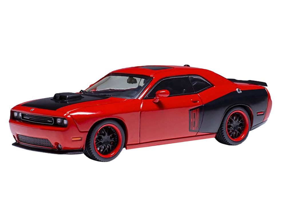 2009 Dodge Challenger SRT8 Red with Black Accents 1/43 Diecast Model by IXO Models view 3