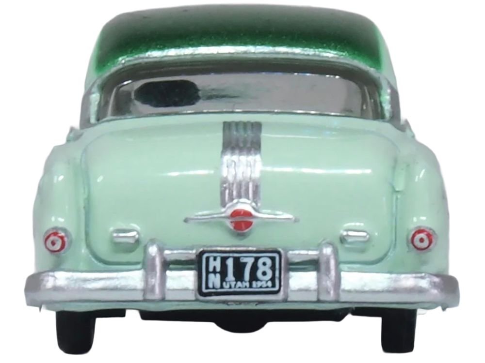 1954 Pontiac Chieftain 4 Door Shannon Green with Brookmere Green Top 1/87 (HO) Scale Diecast Model Car by Oxford Diecast view 4