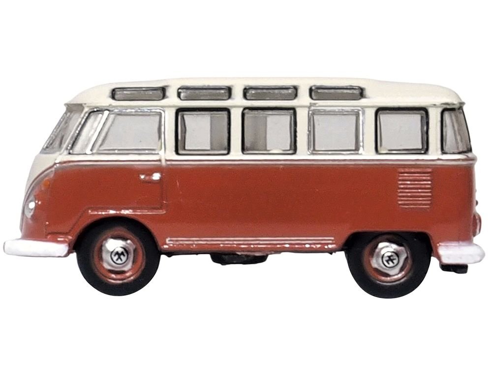 Volkswagen T1 Samba Bus Sealing Wax Red and Gray 1/148 (N) Scale Diecast Model Car by Oxford Diecast view 2