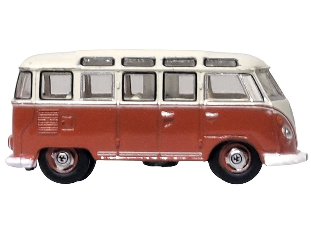 Volkswagen T1 Samba Bus Sealing Wax Red and Gray 1/148 (N) Scale Diecast Model Car by Oxford Diecast view 3