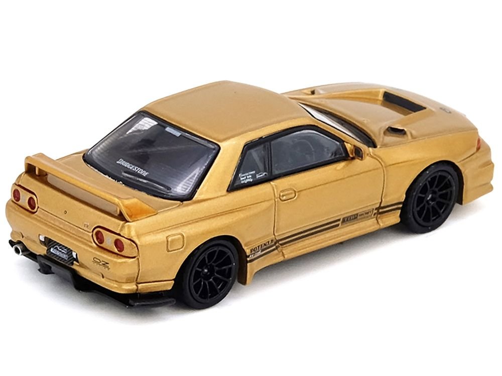 Nissan Skyline "Top Secret" BNR32 GT-R (650R) RHD (Right Hand Drive) Gold Metallic 1/64 Diecast Model Car by Inno Models view 2