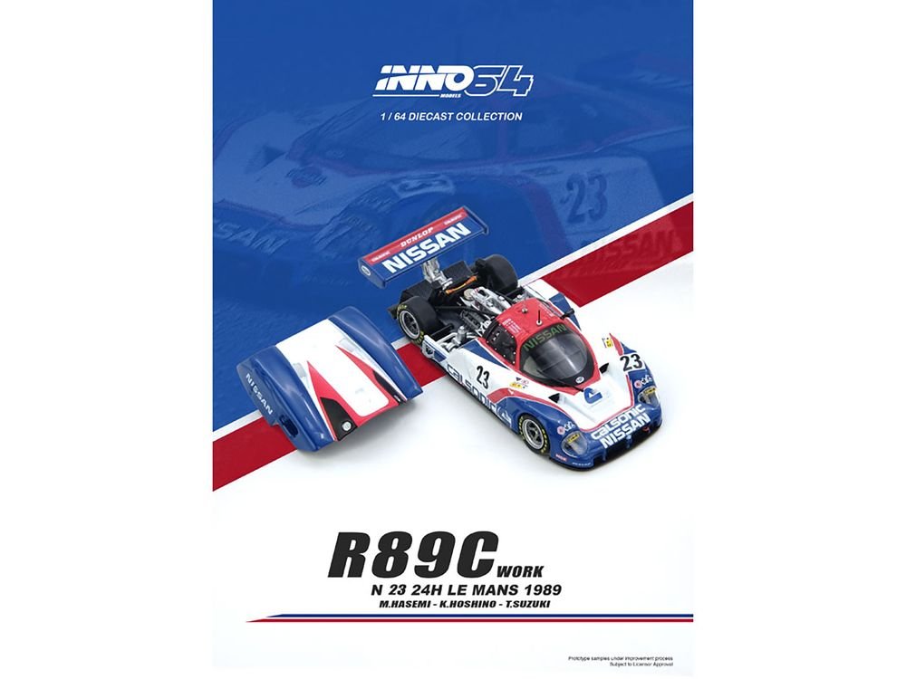 Nissan R89C #23 Masahiro Hasemi - Kazuyoshi Hoshino - Toshio Suzuki "24 Hours of Le Mans" (1989) 1/64 Diecast Model Car by Inno Models view 4