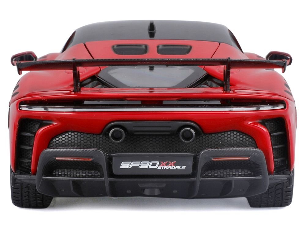 Ferrari SF90 XX Stradale Red with Black Top "Race and Play" Series 1/24 Diecast Model Car by Bburago view 5