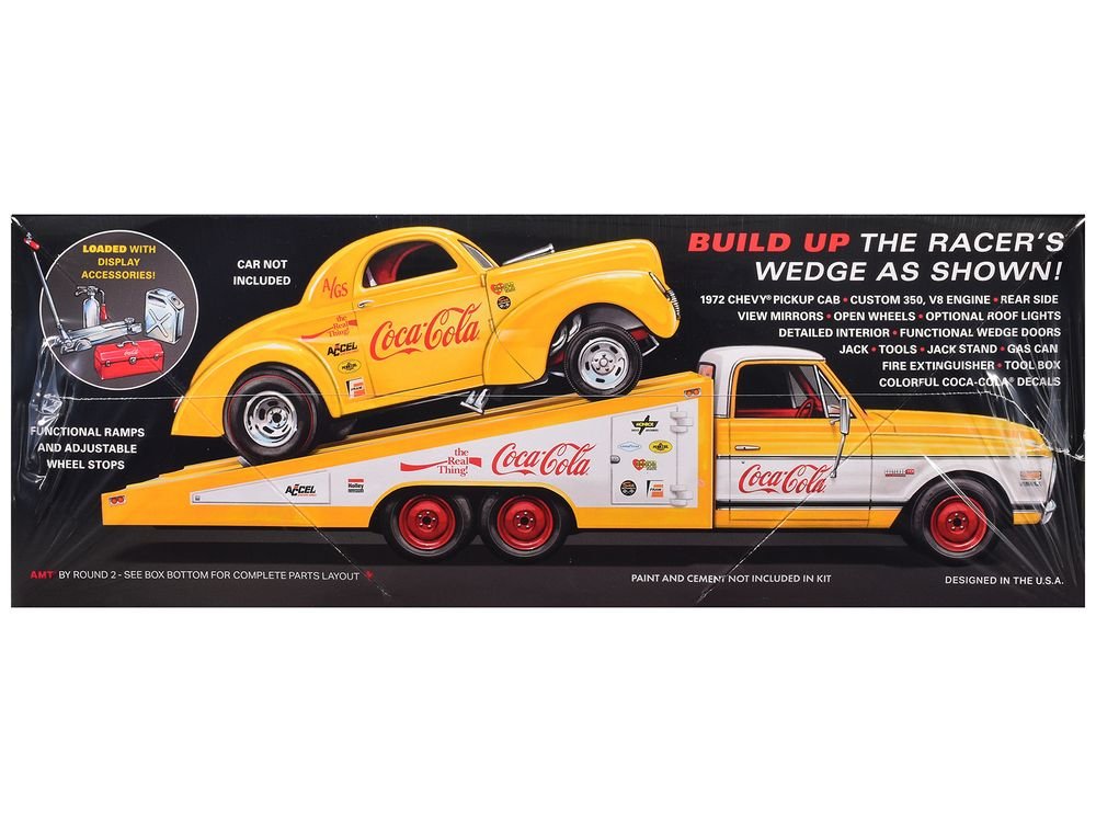 Skill 2 Model Kit 1972 Chevrolet Pickup Truck "Racer's Wedge" 2-in-1 Kit "Coca-Cola" 1/25 Scale Model by AMT view 2