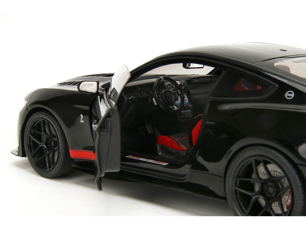 Shelby GT500 "Code Red" Black with Red Stripes "Pink Slips" Series 1/18 Diecast Model Car by Jada view 3