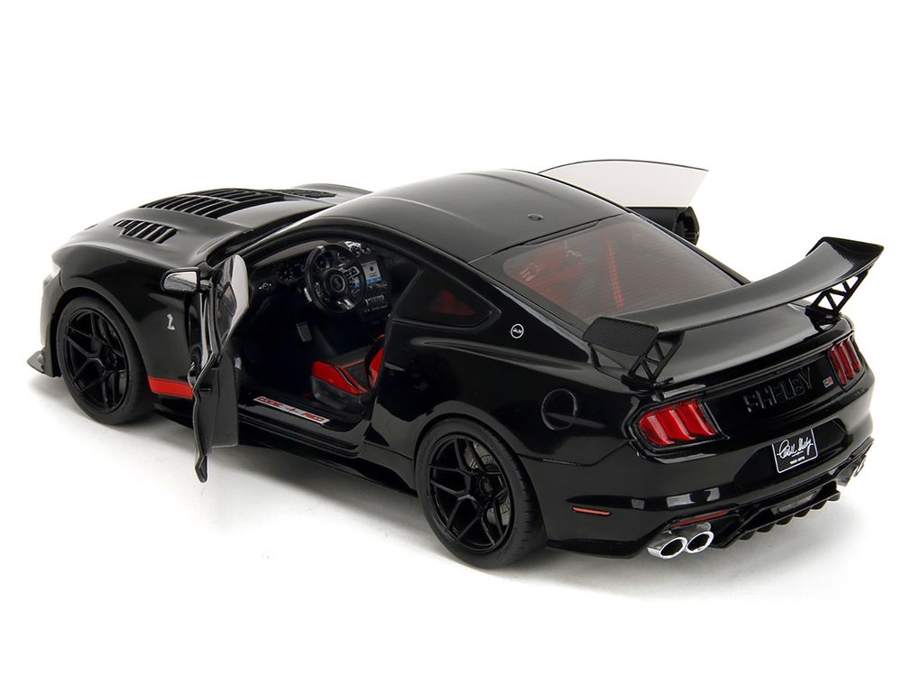 Shelby GT500 "Code Red" Black with Red Stripes "Pink Slips" Series 1/18 Diecast Model Car by Jada view 4