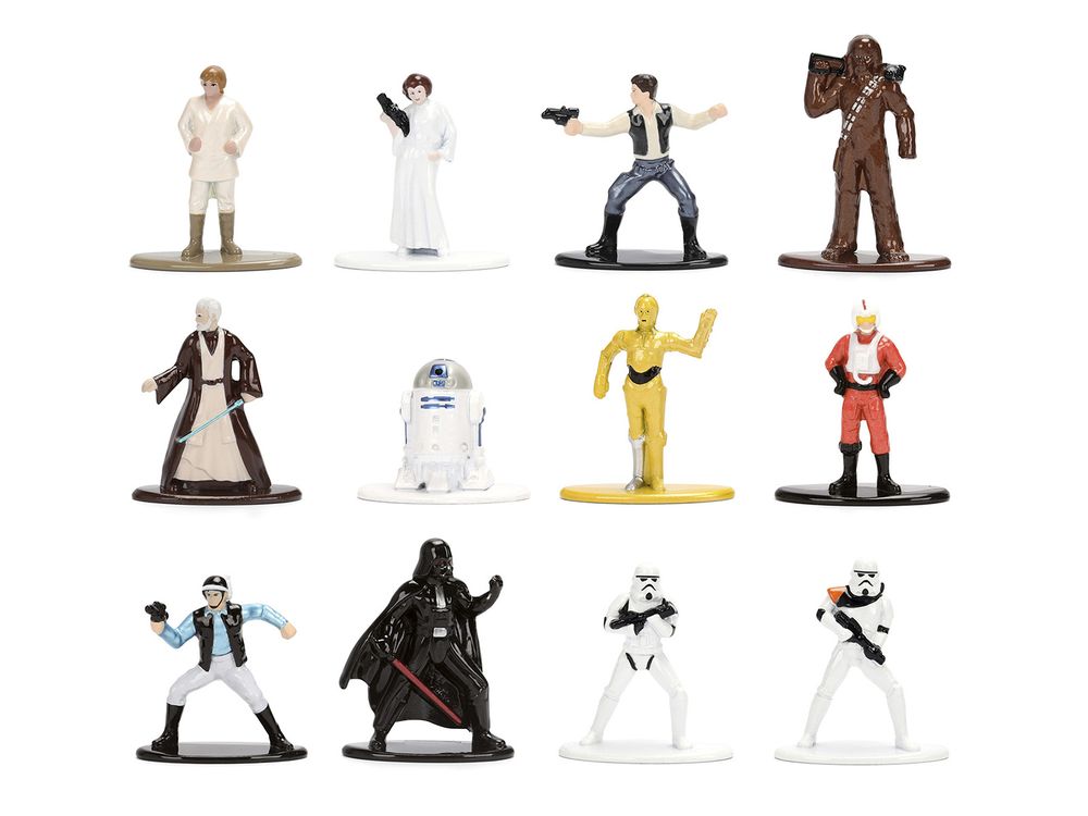 Set of 12 Diecast Figures "Star Wars" Movie Franchise "Nano Metalfigs" Series Diecast Models by Jada view 2