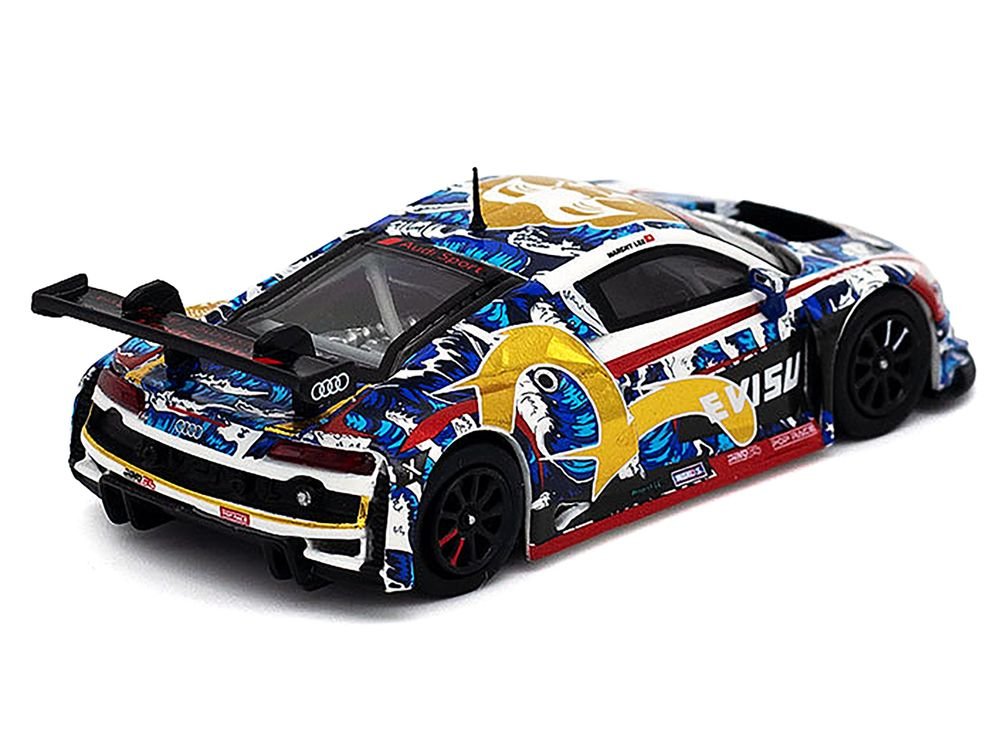 Audi R8 LMS "Evisu Racing X Works" White with Graphics 1/64 Diecast Model Car by Pop Race view 4