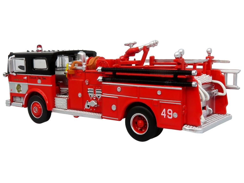1974 Ward LaFrance Fire Engine "Chicago Fire Department - Engine 49" Red with Black Top "5 Alarm" Series Limited Edition 1/87 (HO) Diecast Model by Iconic Replicas view 3