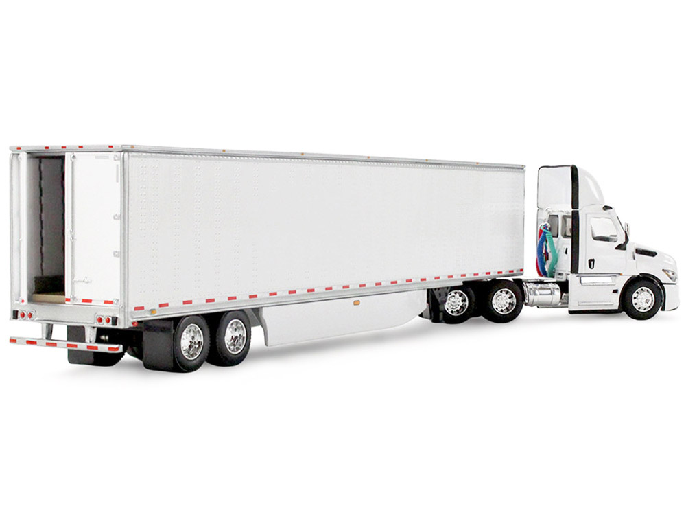 Freightliner Fifth Generation Cascadia Day Cab and 53' Utility Trailer with Skirts White 1/64 Diecast Model by DCP/First Gear view 5