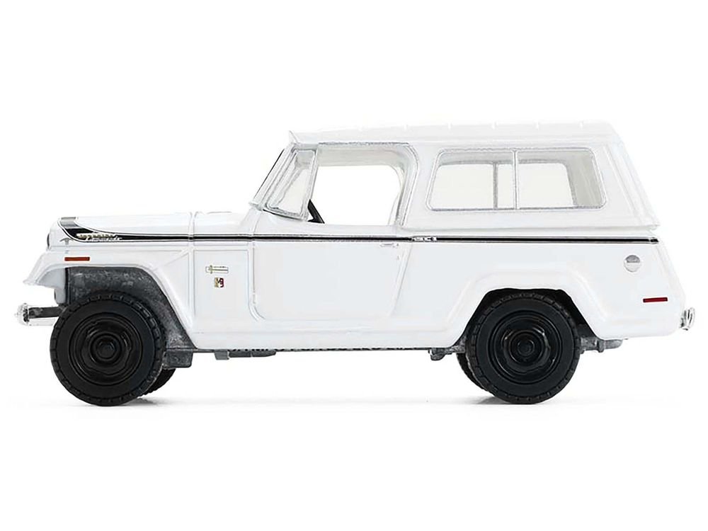 1971 Jeep Jeepster Commando White with Black Stripes "All Terrain" Series 17 1/64 Diecast Model Car by Greenlight view 3
