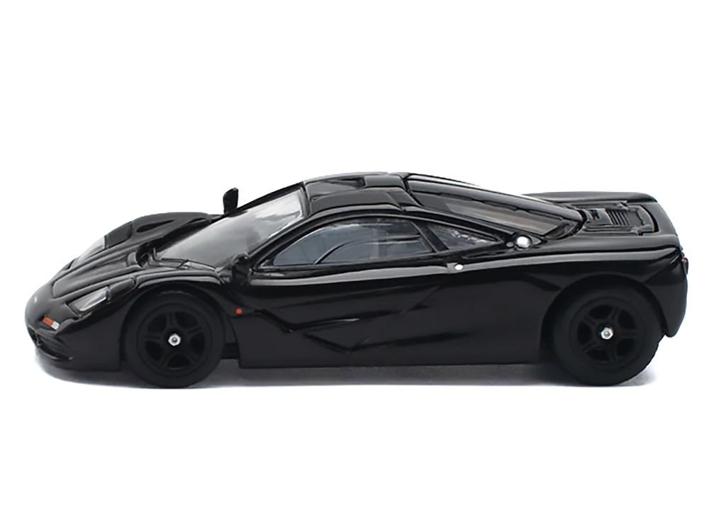McLaren F1 Jet Black 1/64 Diecast Model Car by Pop Race view 2