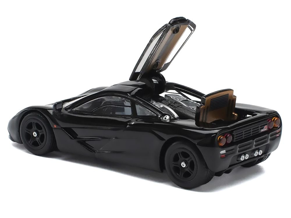 McLaren F1 Jet Black 1/64 Diecast Model Car by Pop Race view 3