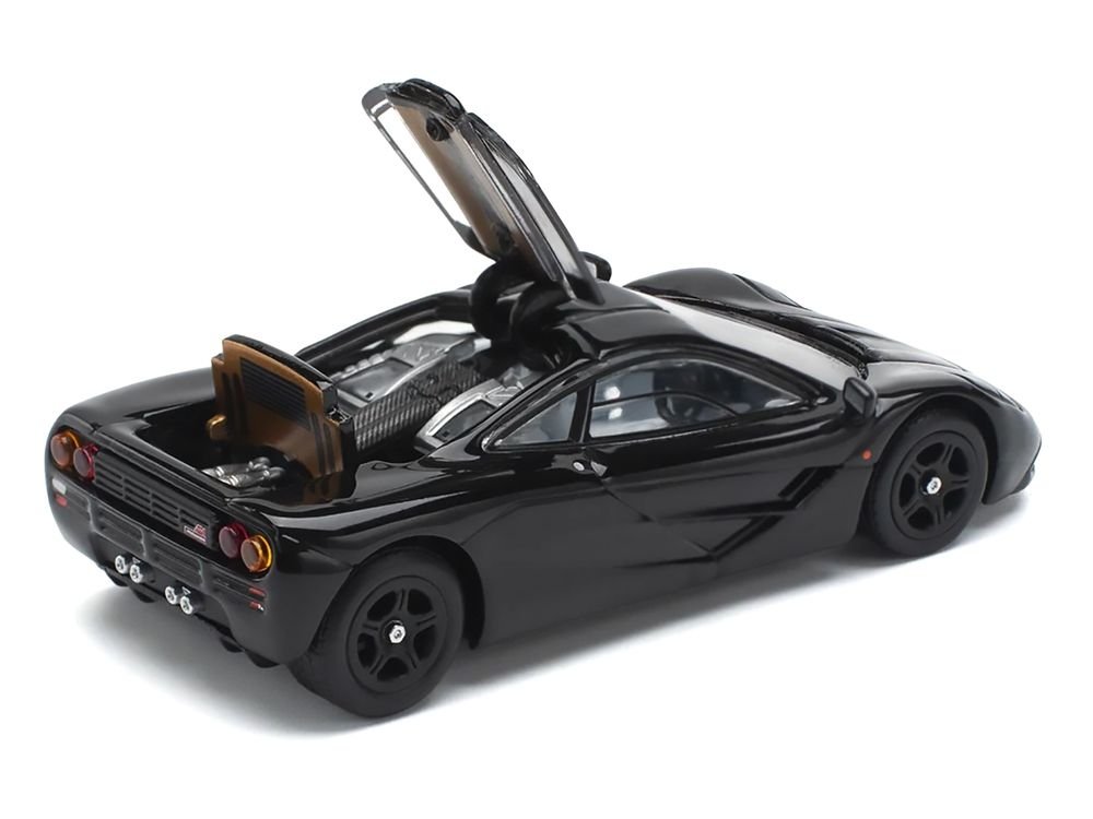 McLaren F1 Jet Black 1/64 Diecast Model Car by Pop Race view 4