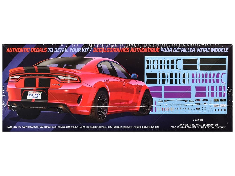 Skill 2 Model Kit 2021 Dodge Charger Hellcat Redeye Widebody 1/25 Scale Model by AMT view 2