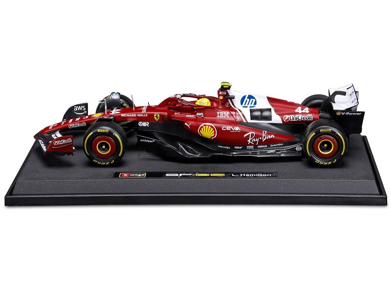 Ferrari SF-25 #44 Lewis Hamilton Formula One F1 World Championship (2025) "Formula Racing" Series 1/18 Diecast Model Car by Bburago view 2