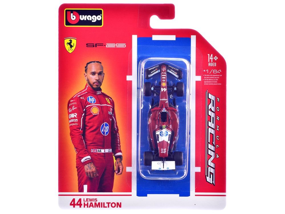 Ferrari SF-25 #44 Lewis Hamilton Formula One F1 World Championship (2025) "Formula Racing" Series 1/64 Diecast Model Car by Bburago view 3