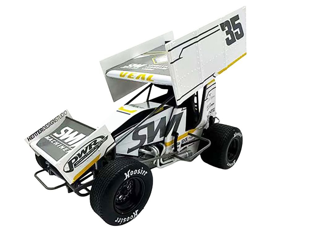 Winged Sprint Car #35 Jamie Veal "SWI Earthworks" White (2025) 1/18 Diecast Model Car by ACME view 2